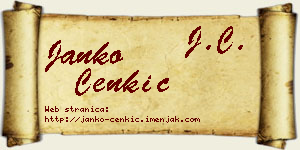 Janko Cenkić vizit kartica